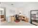 Bright home office with desk, chair, and storage solutions, perfect for work or study, featuring neutral tones at 5224 Dana Springs Way, Las Vegas, NV 89130
