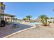 Backyard patio area with beautiful pool views at 6638 Dazzling Heights Ln, Las Vegas, NV 89110