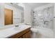 Full bathroom with a shower and tub combo and marble design at 7084 Burcot Ave # D27, Las Vegas, NV 89156