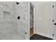 Beautiful walk-in shower with a rainfall shower head and niche for toiletries at 8125 Sunset Cove Dr, Las Vegas, NV 89128