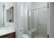 Contemporary bathroom features a glass-enclosed shower and light countertops at 1130 Calico Rdg, Mesquite, NV 89034