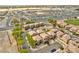 This aerial view showcases new development homes with modern architecture and community planning at 5774 Typecast Rd, Las Vegas, NV 89142