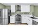 Updated kitchen boasts stainless steel appliances, stylish cabinets and neutral countertops at 5332 Hadley Ct, North Las Vegas, NV 89031