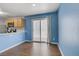 Cozy dining area adjacent to the kitchen, featuring a sliding glass door to the outside at 9932 Keephills St, Las Vegas, NV 89183