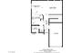 First floor plan featuring the dining room, kitchen, living room, bathroom and garage at 9932 Keephills St, Las Vegas, NV 89183