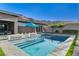 Inviting swimming pool area with a modern patio and seating at 10004 Terrastone Dr, Las Vegas, NV 89148