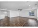 Bright living room featuring hardwood floors, recessed lighting, and a ceiling fan at 10611 Auburn Springs Ave, Las Vegas, NV 89166