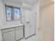Bright kitchen featuring white appliances, white cabinets and a window offering natural light to the cooking area at 2044 Mesquite Ln # 202, Laughlin, NV 89029