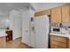 View of kitchen including refrigerator and storage space for food and snacks at 2504 Soldier Creek Ct, Las Vegas, NV 89106