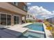 Inviting backyard pool with spa, patio and landscaping, ideal for outdoor relaxation and entertaining at 292 Crimson Edge St, Henderson, NV 89012