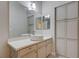 Bathroom featuring white vanity, vessel sink, and ample storage cabinets at 4716 Cohiba Way, North Las Vegas, NV 89031
