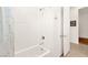 Bathroom featuring a shower and tub with subway tiles at 59 Reflection Bay Dr, Henderson, NV 89011