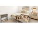 This cozy bedroom is bright with stylish decor at 59 Reflection Bay Dr, Henderson, NV 89011