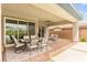 Relaxing patio with mountain views and outside dining area at 59 Reflection Bay Dr, Henderson, NV 89011