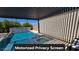 Modern pool with motorized privacy screen, built-in spa, and elegant design at 731 Glowing Horizon St, Henderson, NV 89052