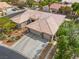 Overhead view of the home and its well-maintained surroundings at 7401 Bridlehorne Ave, Las Vegas, NV 89131
