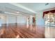 Spacious living room features hardwood floors and an open floor plan at 8431 Jeremiah Grove St, Las Vegas, NV 89123