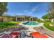 Enjoy the beautiful backyard with a sparkling pool and plenty of space for entertaining at 1508 Ten Palms Ct, Las Vegas, NV 89117