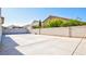 Spacious backyard featuring a large concrete area surrounded by block walls and green foliage at 1890 Bova Matrina Ct, Las Vegas, NV 89123