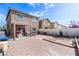 Home backyard featuring a brick patio and partially landscaped area at 3553 Judson Ave, Las Vegas, NV 89115
