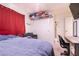 Bedroom with carpet flooring, double door closet, and desk for working at 3553 Judson Ave, Las Vegas, NV 89115