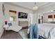 Comfortable bedroom with a TV, chaise lounge, and connection to the living area, offering a relaxed atmosphere at 4169 San Capri Way, Las Vegas, NV 89141