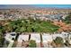 Expansive aerial view showing home's location within a golf course community at 5508 Lochmor Ave, Las Vegas, NV 89130