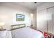 Bedroom features a bed, closet and decor, creating a relaxing atmosphere at 56 Tatahatso Point St, Henderson, NV 89011