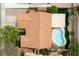 Aerial view of home featuring pool and backyard at 619 Ancient Mayan Dr, Henderson, NV 89015