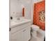 Bathroom featuring a decorative shower curtain and well-lit vanity at 7320 N Decatur Blvd # 5, Las Vegas, NV 89131