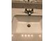 Close-up of a clean white bathroom sink with a modern faucet at 8111 Switchback Run St, Las Vegas, NV 89166