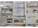 Close up of a home office built-in shelving unit with decorations at 8992 Sparkling River Ct, Las Vegas, NV 89178