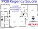 Detailed floor plan showcasing the layout of the home's bedrooms, bathrooms, living spaces, and garage at 9928 Regency Square Ave, Las Vegas, NV 89148