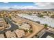 This aerial view shows a neighborhood near commercial development, emphasizing its convenient location and community layout at 1417 Brushback Ave, Henderson, NV 89074