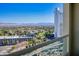Balcony view with a golf course, monorail, and mountains beyond at 2777 Paradise Rd # 1701, Las Vegas, NV 89109