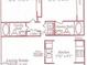 Floorplan featuring a kitchen, living room, two bathrooms, and dimensions at 2859 Wheelwright Dr, Las Vegas, NV 89121