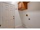 Functional laundry room featuring white door and neutral walls at 3200 Ridgecliff St, Las Vegas, NV 89129