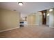 Open layout with tile flooring throughout and a modern fireplace feature at 3953 Broad Meadow Ct, Las Vegas, NV 89129