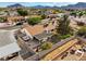 Aerial view of single Gathering house with covered patio and block wall fence for privacy and outdoor living at 423 Golden Valley Dr, Henderson, NV 89002