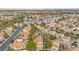 Overhead view of the community's beautiful lake surrounded by tree-lined streets at 8117 Horizon Lake Dr, Las Vegas, NV 89128