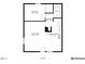 Floor plan of a 653 sq ft home with a living room, kitchen/dining area, bedroom, hallway and bathroom at 833 Bruce St, Las Vegas, NV 89101