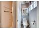 Bathroom with a toilet, vanity, shower, and natural light at 902 Little Raven St, Henderson, NV 89002