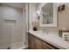 Modern bathroom showcasing a glass shower and stylish vanity at 6316 Bluejay Way, Las Vegas, NV 89146