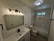 Beautifully renovated bathroom with modern fixtures, lighting, and vanity at 1083 E Calvada Blvd, Pahrump, NV 89048