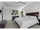Inviting bedroom with cozy decor, natural lighting, and carpet flooring at 8107 Skye Sweep St, Las Vegas, NV 89166
