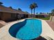 Backyard features a pool with artificial turf, enhancing the outdoor living space at 2022 Big Bend Way, Henderson, NV 89074