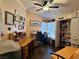 Charming bedroom features a ceiling fan, workspace, closet and designed for comfort at 2022 Big Bend Way, Henderson, NV 89074