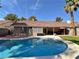 Relaxing backyard with a pool, and a covered patio area perfect for entertaining guests at 2022 Big Bend Way, Henderson, NV 89074