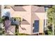 Aerial view of a beautiful home and roof, featuring solar panels at 2489 Black River Falls Dr, Henderson, NV 89044