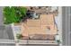 An aerial top-down view of the home displaying the roof, and a small patio at 6536 Castor Tree Way, Las Vegas, NV 89108